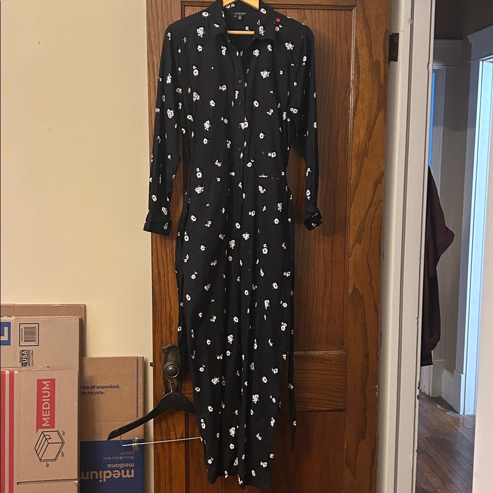 Lucky Brand Black and White Floral Romper